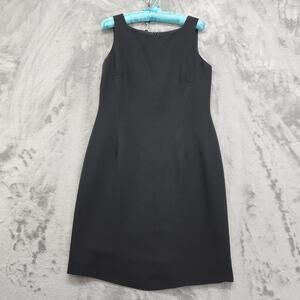Vintage Rena Rowan Womens 8 Black Sleeveless Knee Length Little Black Dress